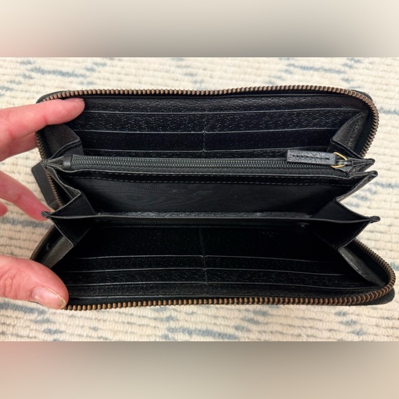 GUCCI Unisex Black & Gold Animalier Bee & Star Round Zip Long Wallet/Clutch - Picture 12 of 16